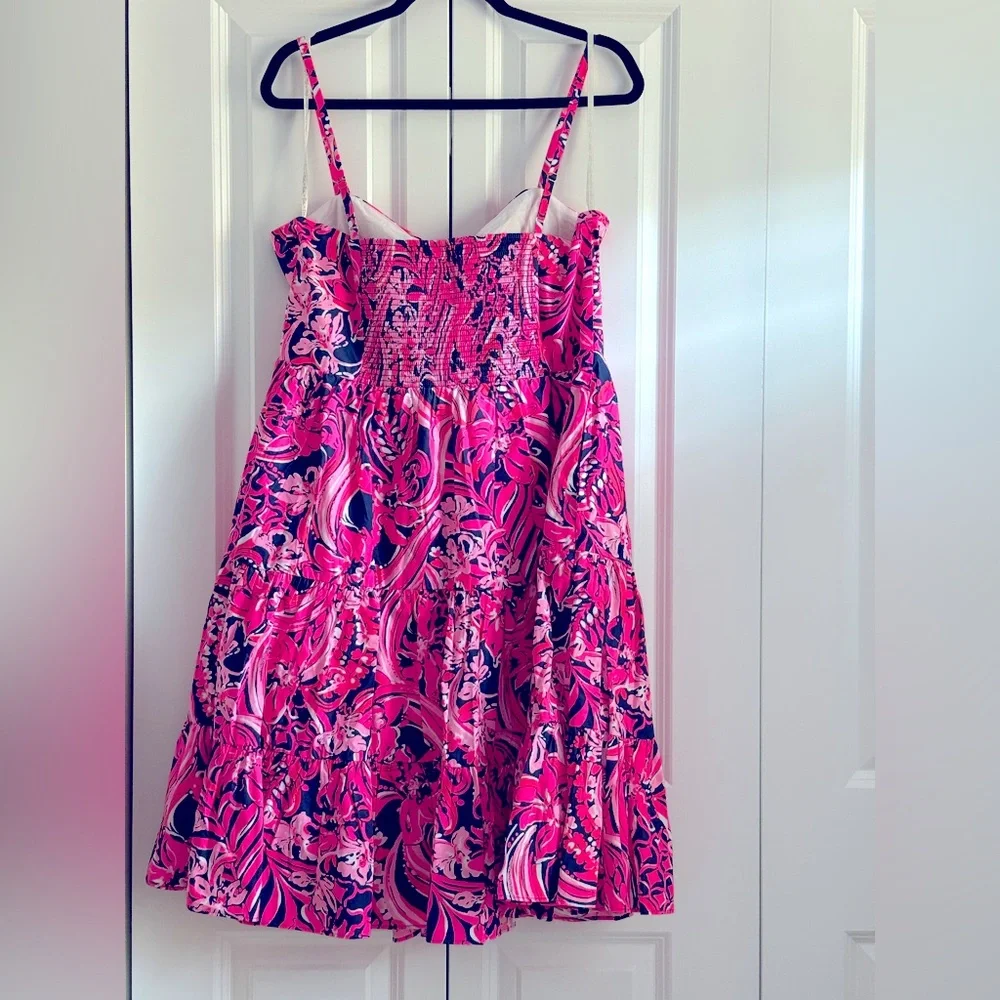 Lilly Pulitzer Adalia Knee Length Cotton Dress Size 16 NWT - Picture 4 of 4